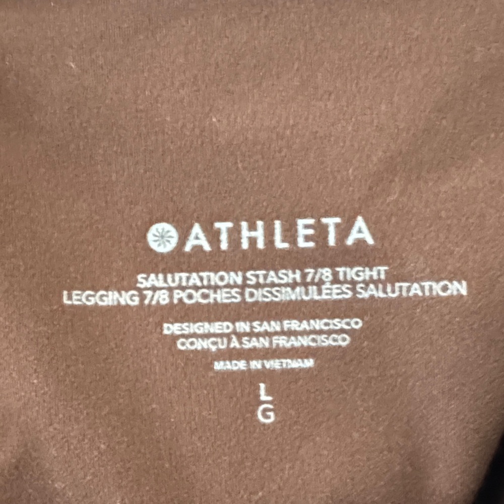 Athleta High-Rise Salutation Stash Brown/Truffle Leggings 7/8 - Picture 6 of 6